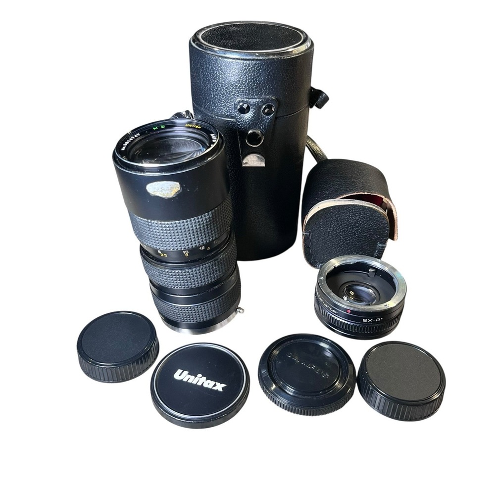 Unitax Auto Zoom 70-150mm f3.8‎ Lens OM Mount With Caps & Hard Case & Converter
